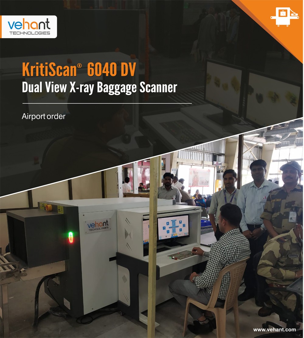 Vehant Technologies is the first Indian company to design, manufacture and deploy Dual View X-ray Baggage Scanner in Civil Aviation sector in India